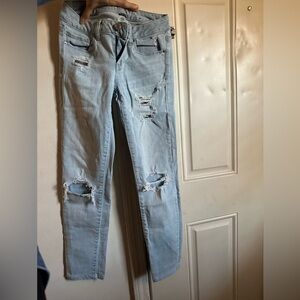 American Eagle Outfitters Light Blue Ripped Skinny Jeans
